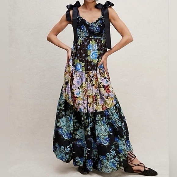 Free People Dresses & Skirts - Free People Bluebell Maxi Dress Size Small. Adjustable Bow Tie Straps